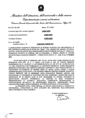 ingrandisci il documento di esonero