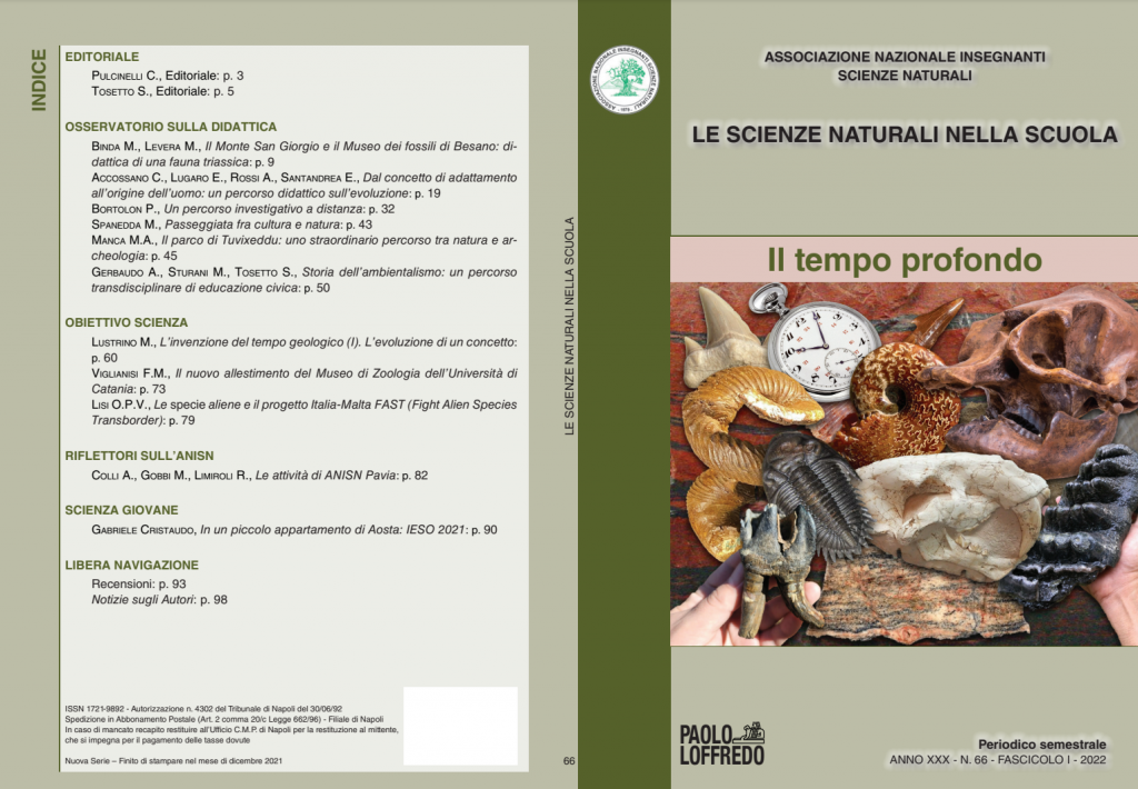 Numero 66 della rivista "Le scienze naturali nella scuola"